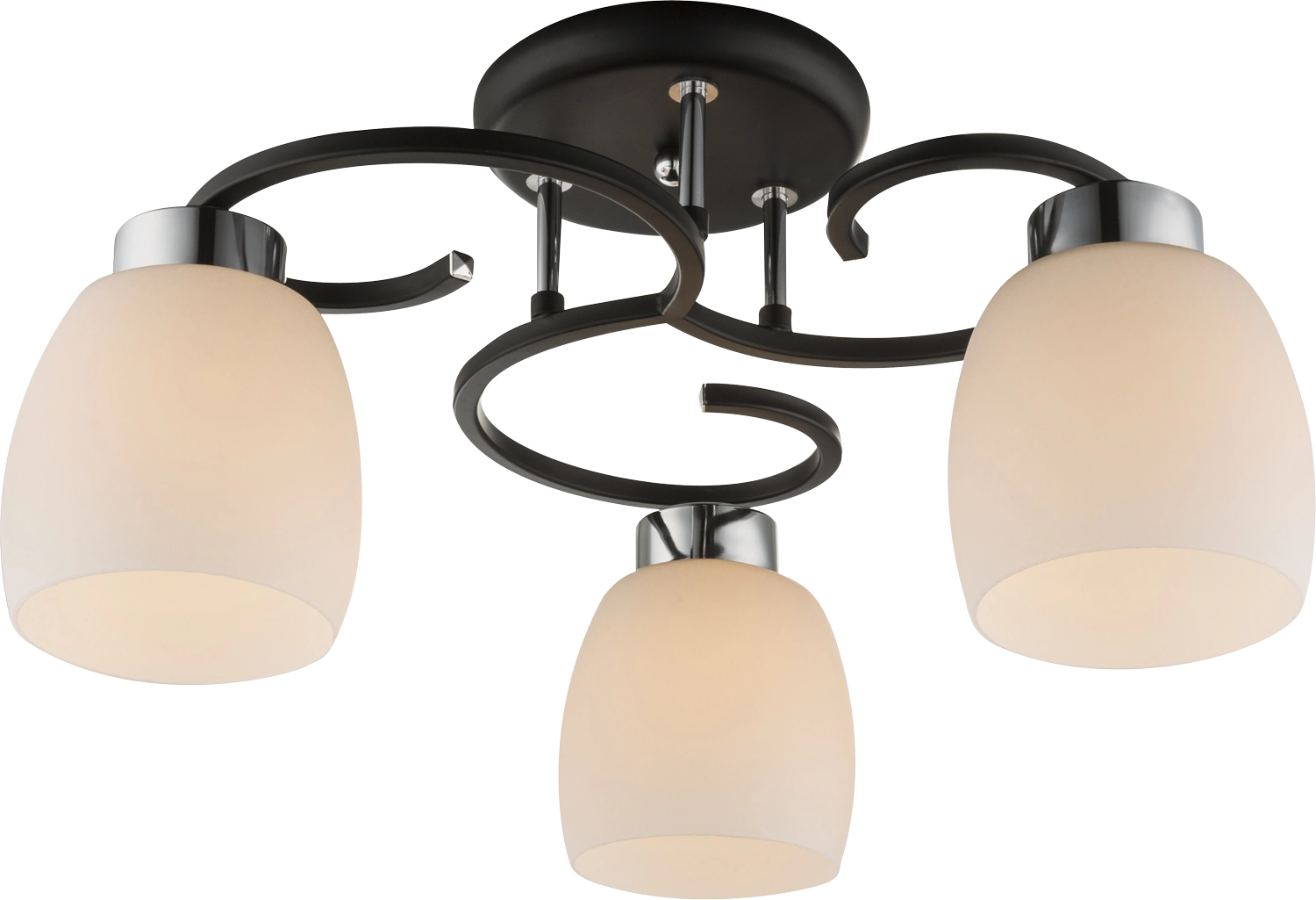 PESSOA IV ceiling light - metal black - glass opal - 69018-3